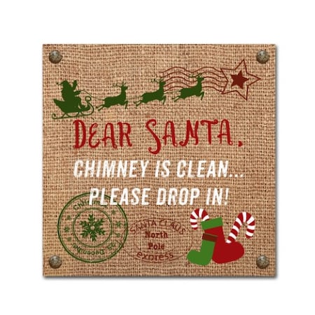 Trademark Fine Art Jean Plout 'Christmas On Burlap 7' Canvas Art, 18x18 ALI17062-C1818GG